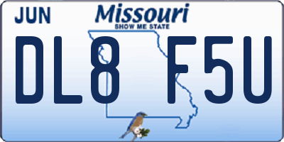 MO license plate DL8F5U