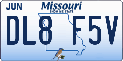 MO license plate DL8F5V