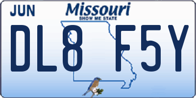 MO license plate DL8F5Y