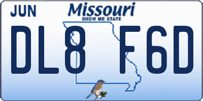 MO license plate DL8F6D
