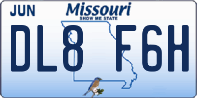 MO license plate DL8F6H