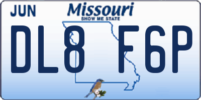 MO license plate DL8F6P