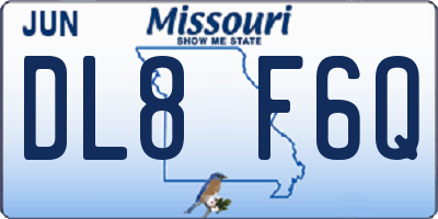 MO license plate DL8F6Q