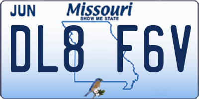 MO license plate DL8F6V