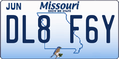 MO license plate DL8F6Y