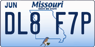 MO license plate DL8F7P