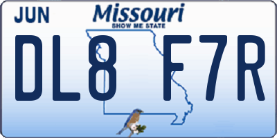 MO license plate DL8F7R