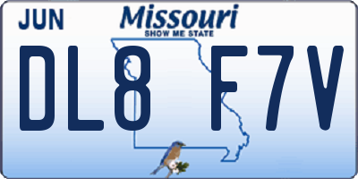 MO license plate DL8F7V