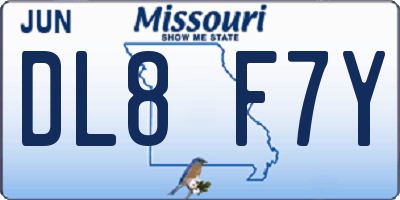 MO license plate DL8F7Y