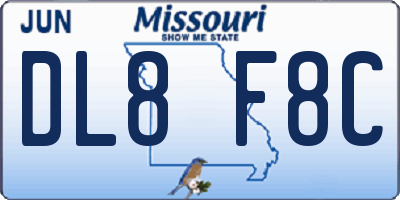 MO license plate DL8F8C