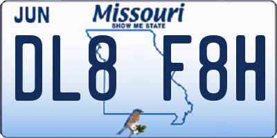MO license plate DL8F8H
