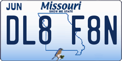 MO license plate DL8F8N