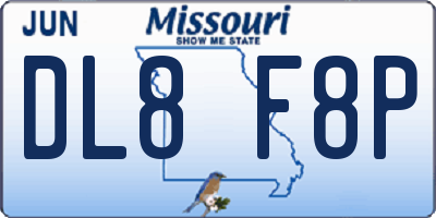 MO license plate DL8F8P