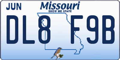 MO license plate DL8F9B