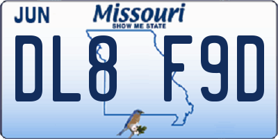 MO license plate DL8F9D