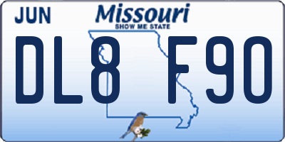 MO license plate DL8F9O