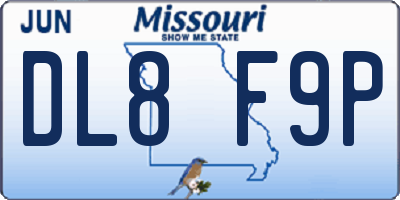 MO license plate DL8F9P