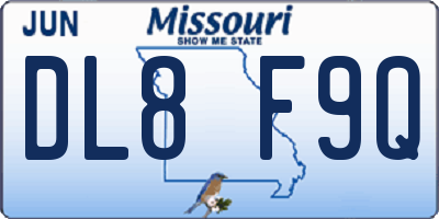 MO license plate DL8F9Q