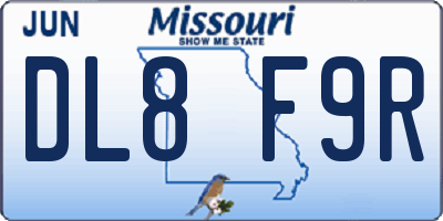MO license plate DL8F9R
