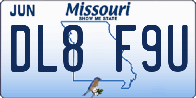 MO license plate DL8F9U