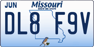 MO license plate DL8F9V
