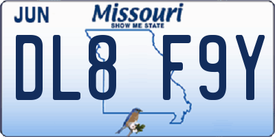 MO license plate DL8F9Y