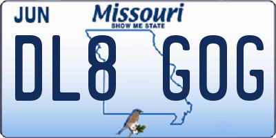 MO license plate DL8G0G