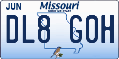 MO license plate DL8G0H