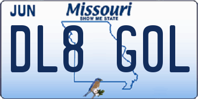 MO license plate DL8G0L