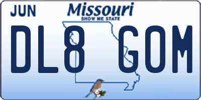 MO license plate DL8G0M