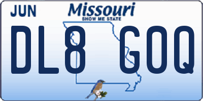 MO license plate DL8G0Q