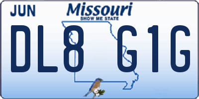MO license plate DL8G1G