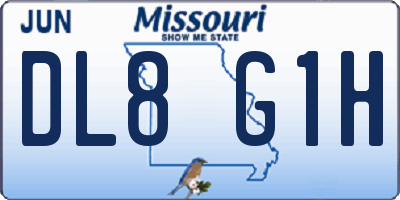 MO license plate DL8G1H