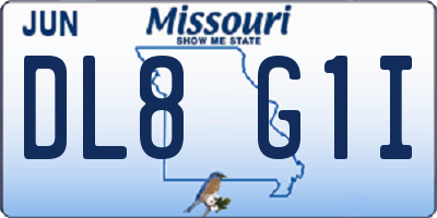 MO license plate DL8G1I