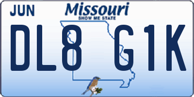 MO license plate DL8G1K