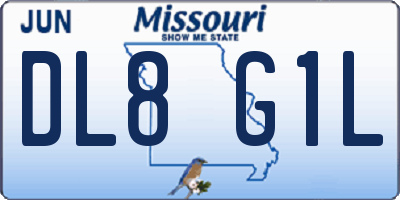 MO license plate DL8G1L