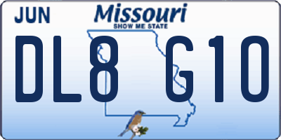 MO license plate DL8G1O
