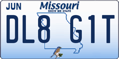 MO license plate DL8G1T