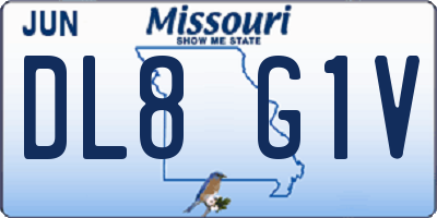 MO license plate DL8G1V