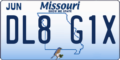 MO license plate DL8G1X
