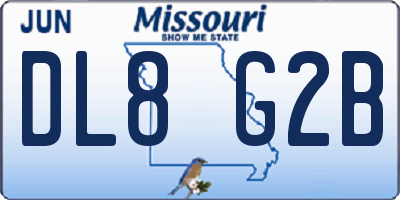 MO license plate DL8G2B