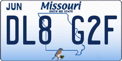 MO license plate DL8G2F