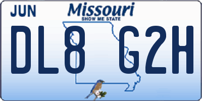 MO license plate DL8G2H