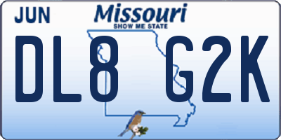 MO license plate DL8G2K