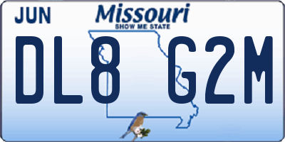MO license plate DL8G2M