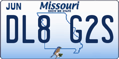 MO license plate DL8G2S