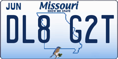 MO license plate DL8G2T