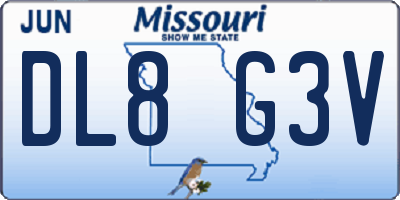 MO license plate DL8G3V