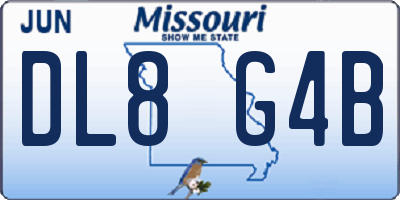 MO license plate DL8G4B