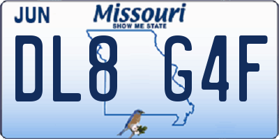 MO license plate DL8G4F